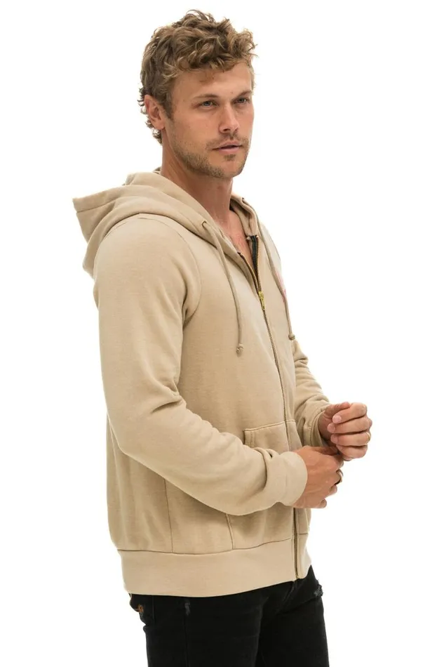 WomenMen Hoodies Aviator Nation Bolt 2 Hoodie 8211 Sand Neon Pink