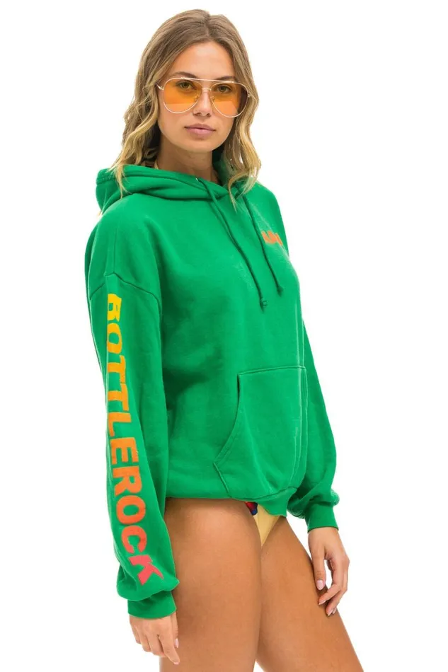 WomenMen Hoodies Aviator Nation Bottlerock 2024 Relaxed Pullover Hoodie 8211 Kelly Green