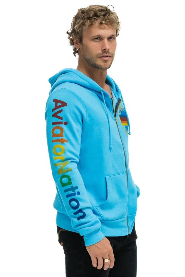 WomenMen Hoodies Aviator Nation Hamptons Hoodie 8211 Neon Blue