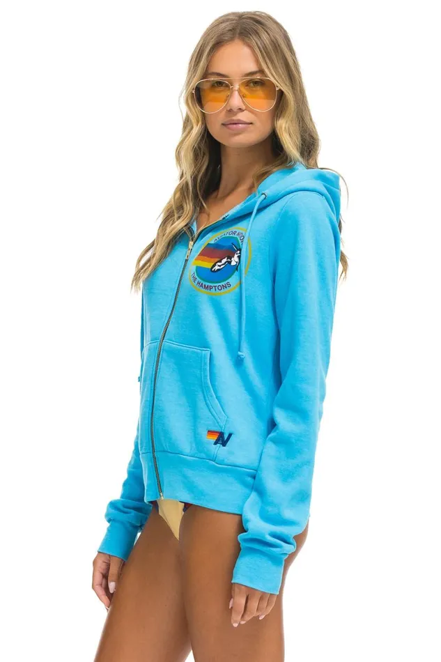 WomenMen Hoodies Aviator Nation Hamptons Hoodie 8211 Neon Blue