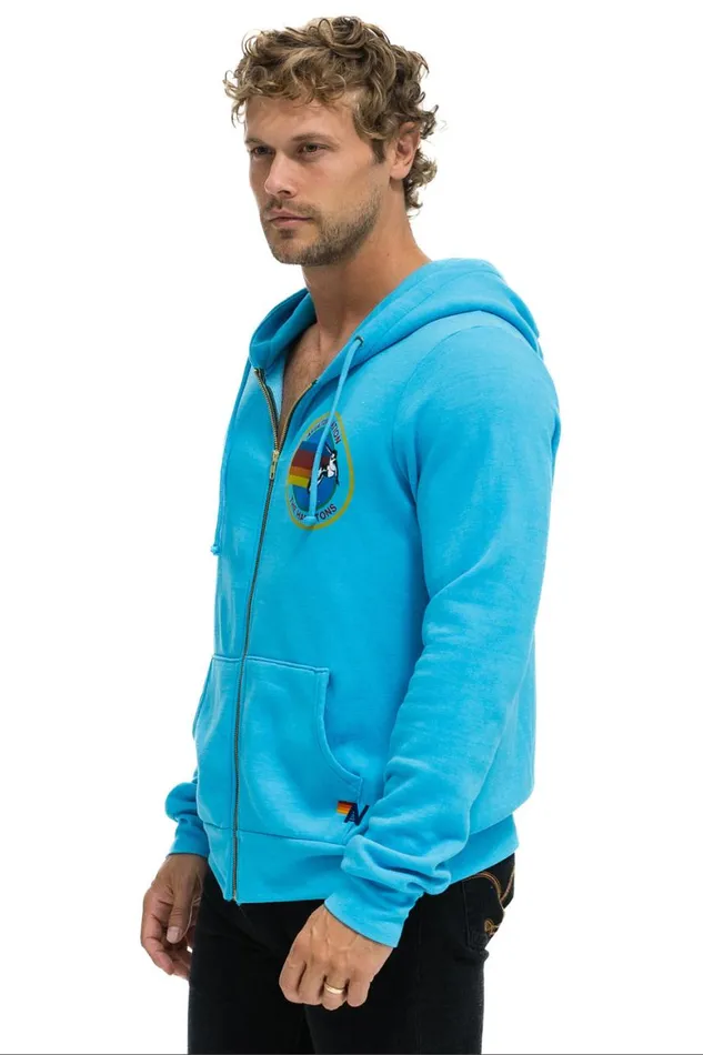 WomenMen Hoodies Aviator Nation Hamptons Hoodie 8211 Neon Blue