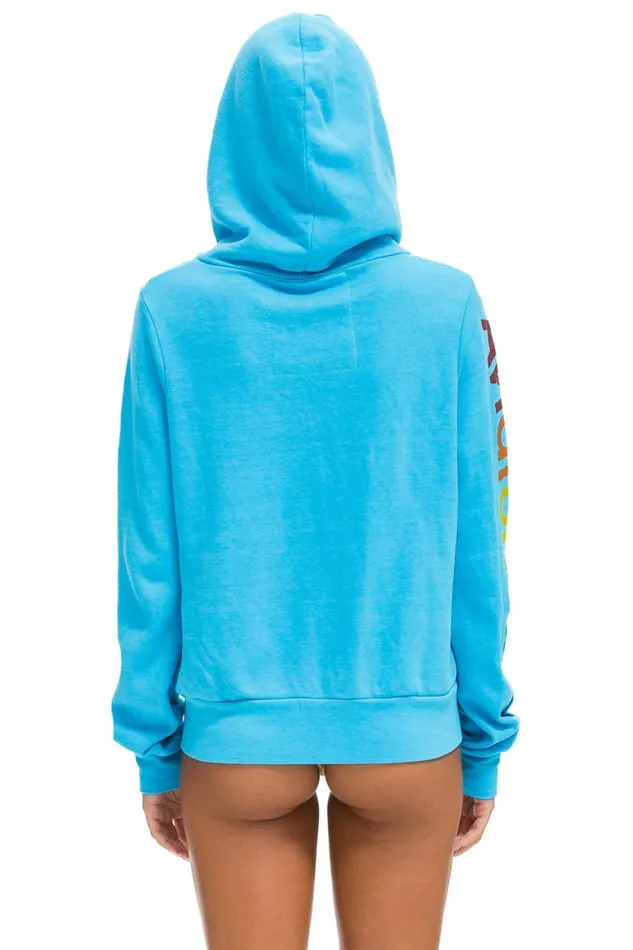 WomenMen Hoodies Aviator Nation Hamptons Hoodie 8211 Neon Blue