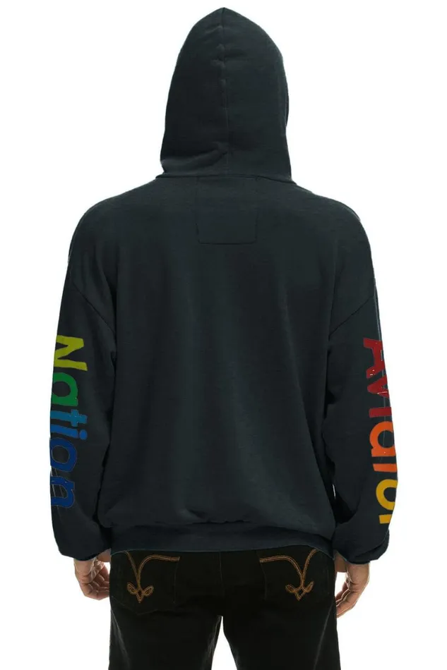 WomenMen Hoodies Aviator Nation La Jolla Relaxed Pullover Hoodie 8211 Charcoal
