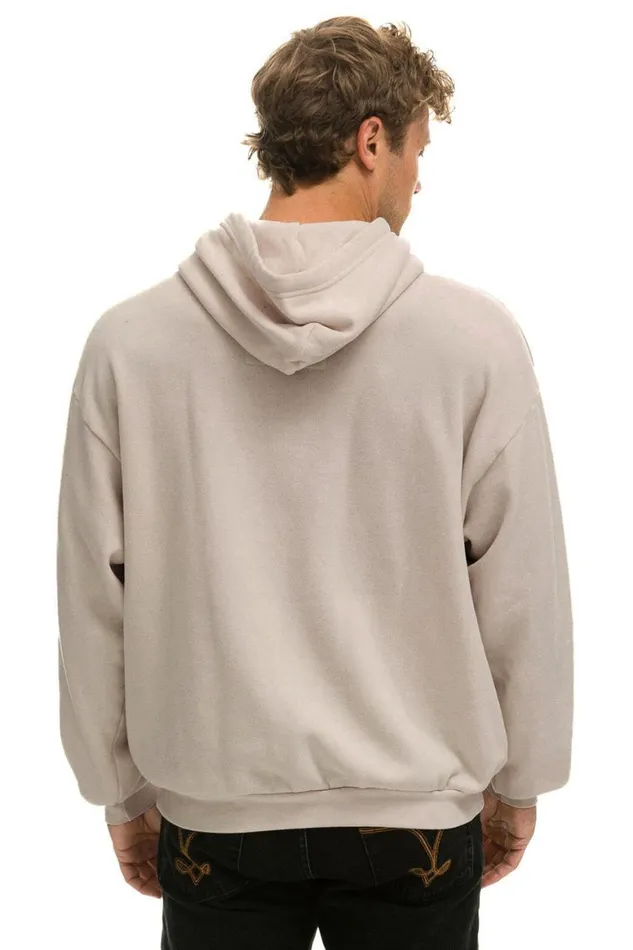 WomenMen Hoodies Aviator Nation Logo Pullover Relaxed Hoodie 8211 Sand
