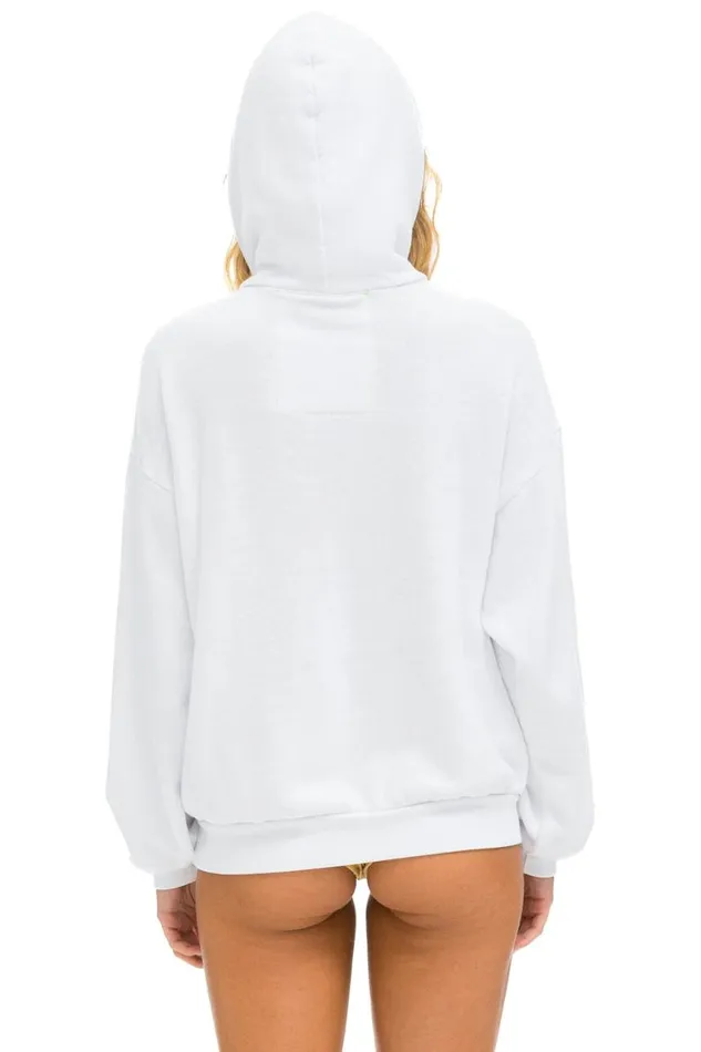 WomenMen Hoodies Aviator Nation Logo Stitch Pullover Relaxed Hoodie 8211 White