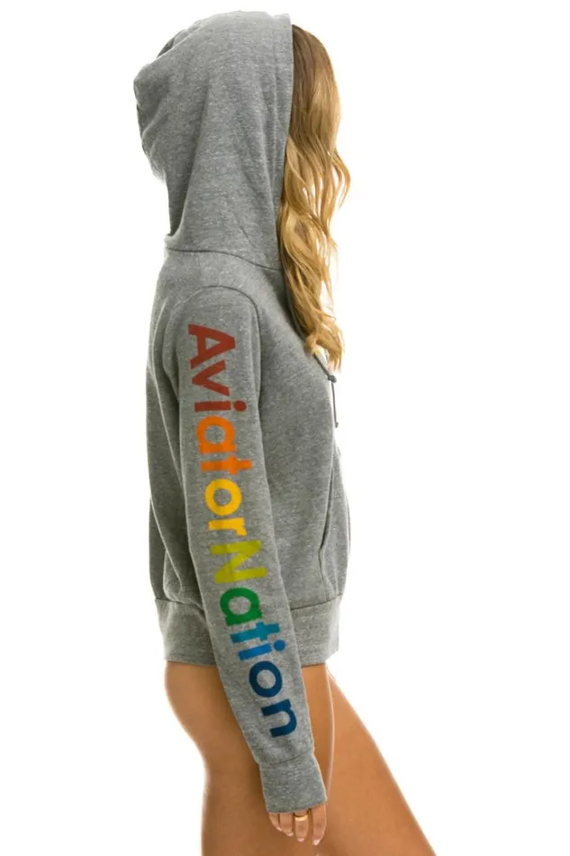 WomenMen Hoodies Aviator Nation Mill Valley Heather Grey Hoodie 8211 Heather Grey