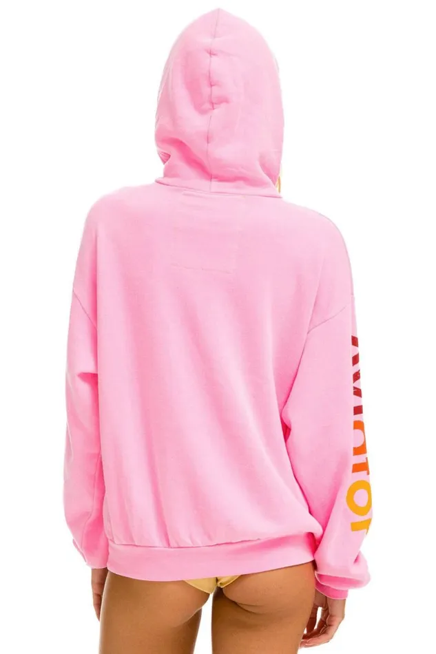 WomenMen Hoodies Aviator Nation Mill Valley Relaxed Pullover Hoodie 8211 Neon Pink