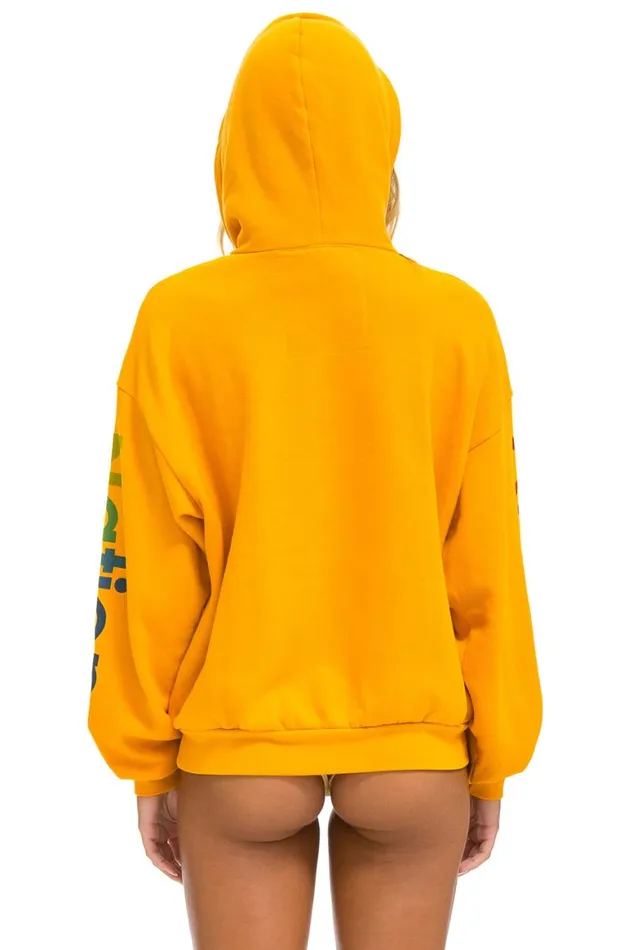 WomenMen Hoodies Aviator Nation Relaxed Pullover Hoodie 8211 Gold