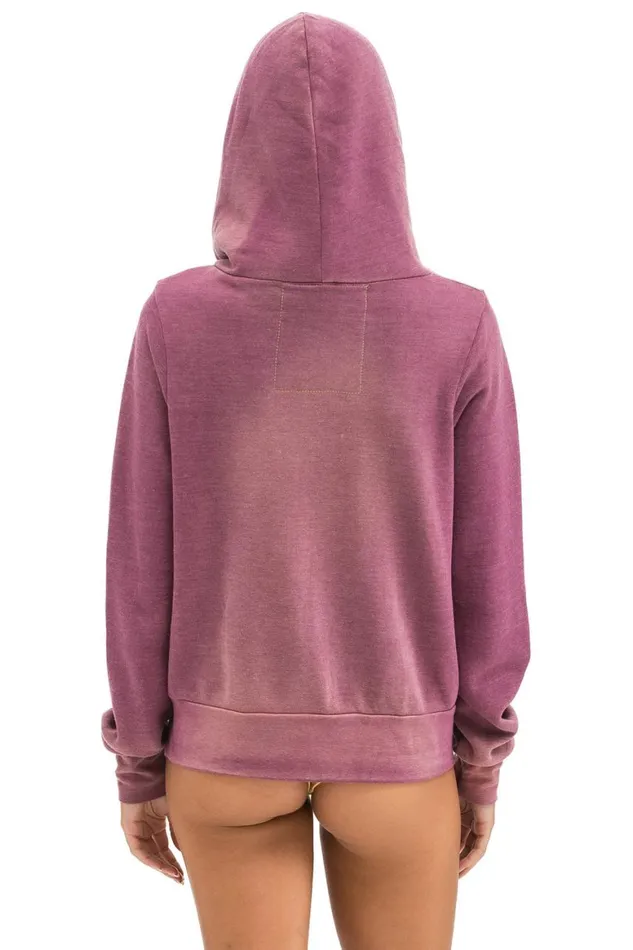 WomenMen Hoodies Aviator Nation Venice Surfer Zip Hoodie 8211 Faded Berry