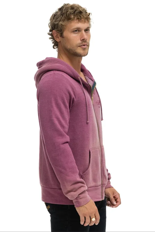 WomenMen Hoodies Aviator Nation Venice Surfer Zip Hoodie 8211 Faded Berry