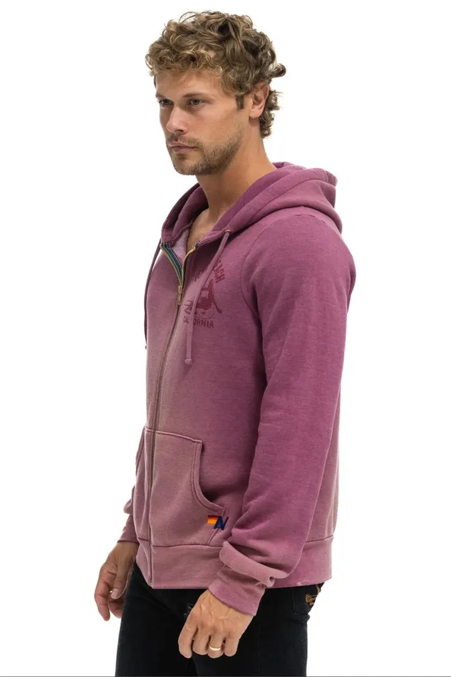 WomenMen Hoodies Aviator Nation Venice Surfer Zip Hoodie 8211 Faded Berry
