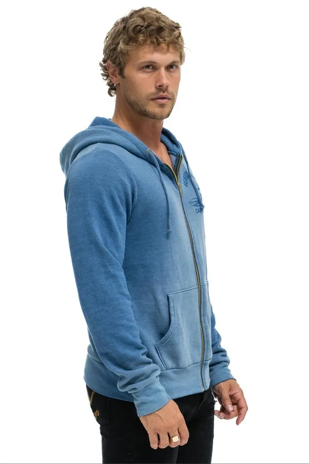 WomenMen Hoodies Aviator Nation Venice Surfer Zip Hoodie 8211 Faded Water