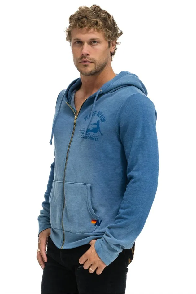 WomenMen Hoodies Aviator Nation Venice Surfer Zip Hoodie 8211 Faded Water