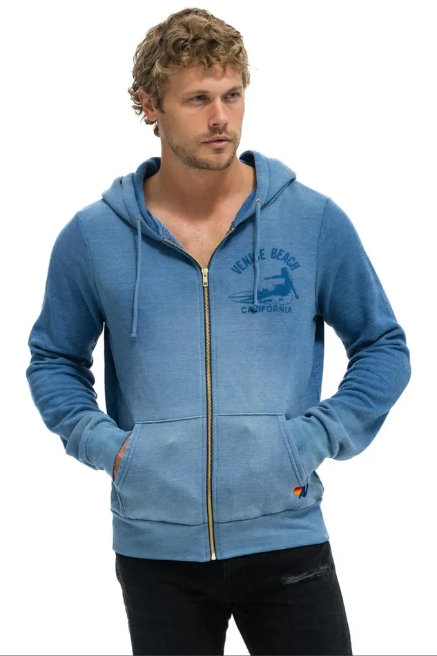 WomenMen Hoodies Aviator Nation Venice Surfer Zip Hoodie 8211 Faded Water