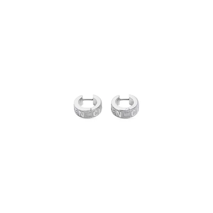 WomenMen Jewellery Balenciaga Logo Hoop Earrings In Silver