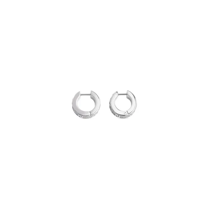 WomenMen Jewellery Balenciaga Logo Hoop Earrings In Silver