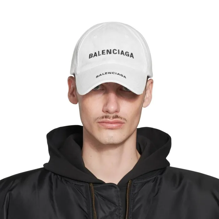 WomenMen Scarves and Caps Balenciaga Double Logo Cap In White