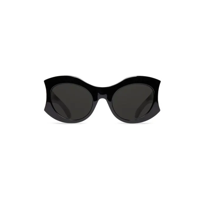 WomenMen Sunglasses Balenciaga Hourglass Round Sunglasses In Black