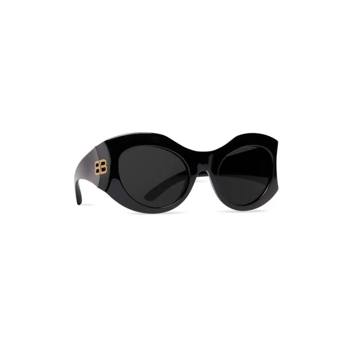 WomenMen Sunglasses Balenciaga Hourglass Round Sunglasses In Black