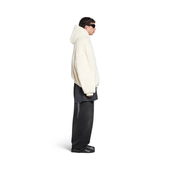 WomenMen Sweatshirts and Hoodies Balenciaga Outerwear Zipup Hoodie In Light Beige