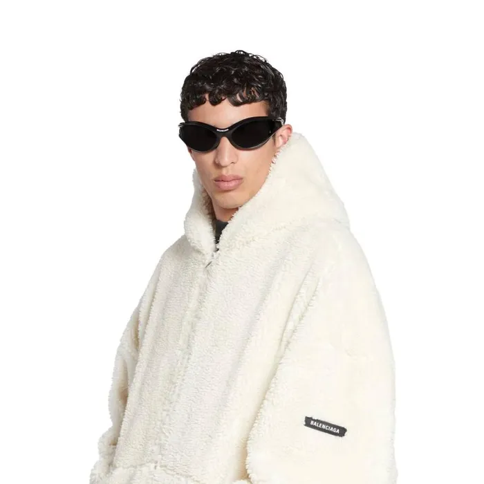 WomenMen Sweatshirts and Hoodies Balenciaga Outerwear Zipup Hoodie In Light Beige