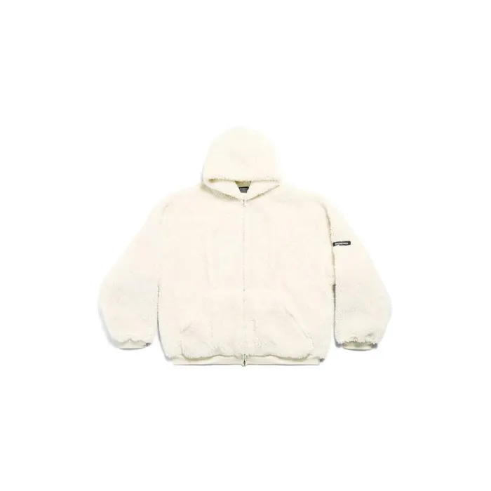 WomenMen Sweatshirts and Hoodies Balenciaga Outerwear Zipup Hoodie In Light Beige