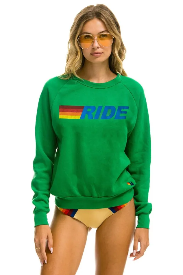 WomenMen Sweatshirts Aviator Nation Ride Logo Crew Sweatshirt 8211 Kelly Green WomenMen Sweatshirts Aviator Nation Ride Logo Crew Sweatshirt 8211 Kelly Green