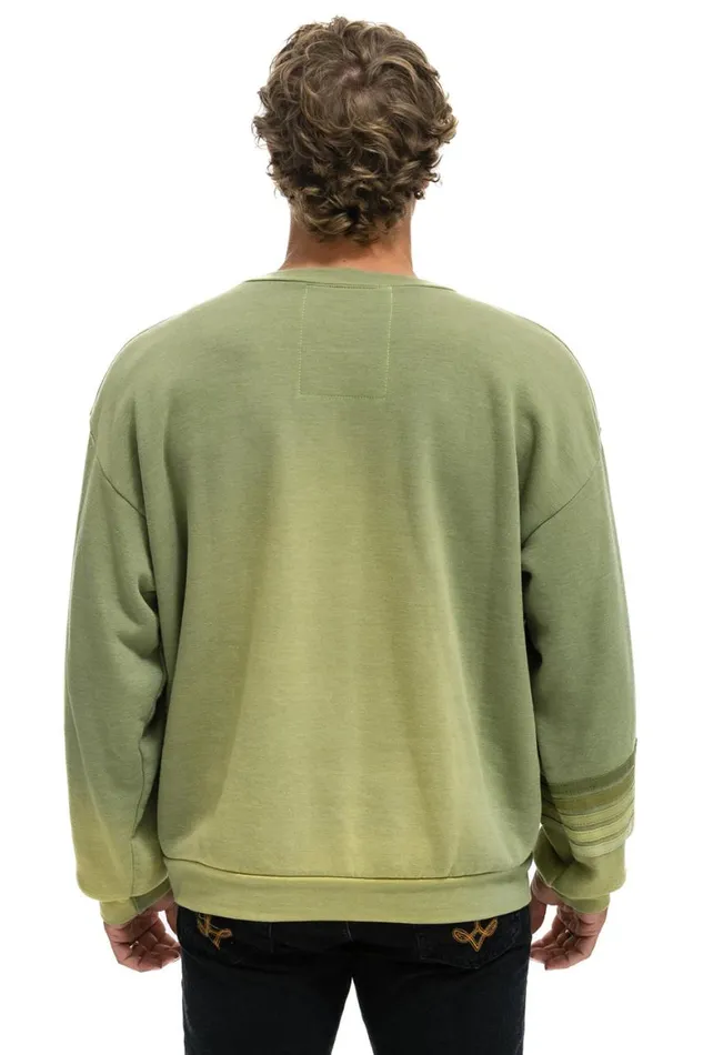 WomenMen Sweatshirts Aviator Nation Rugby Stitch Relaxed Crew Sweatshirt 8211 Faded Army