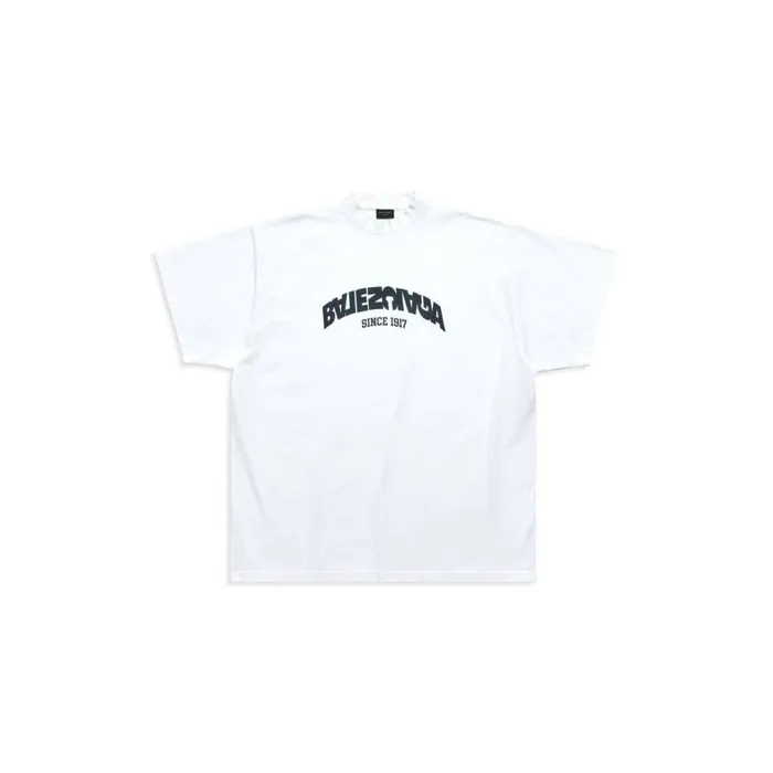 WomenMen Tshirts Balenciaga Back Flip Tshirt Oversized In Whiteblack