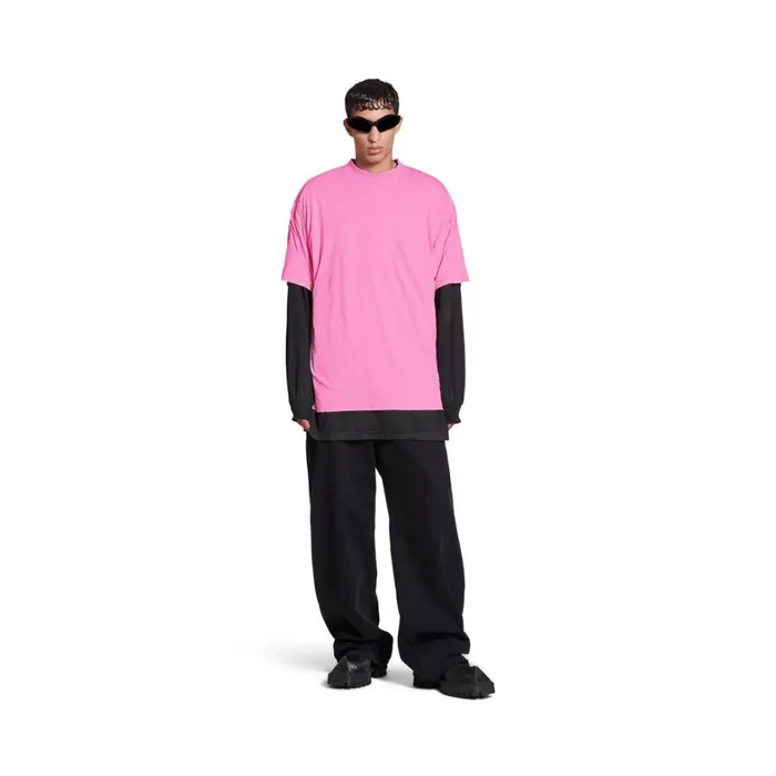 WomenMen Tshirts Balenciaga Balenciaga Tshirt Medium Fit In Pinkblack