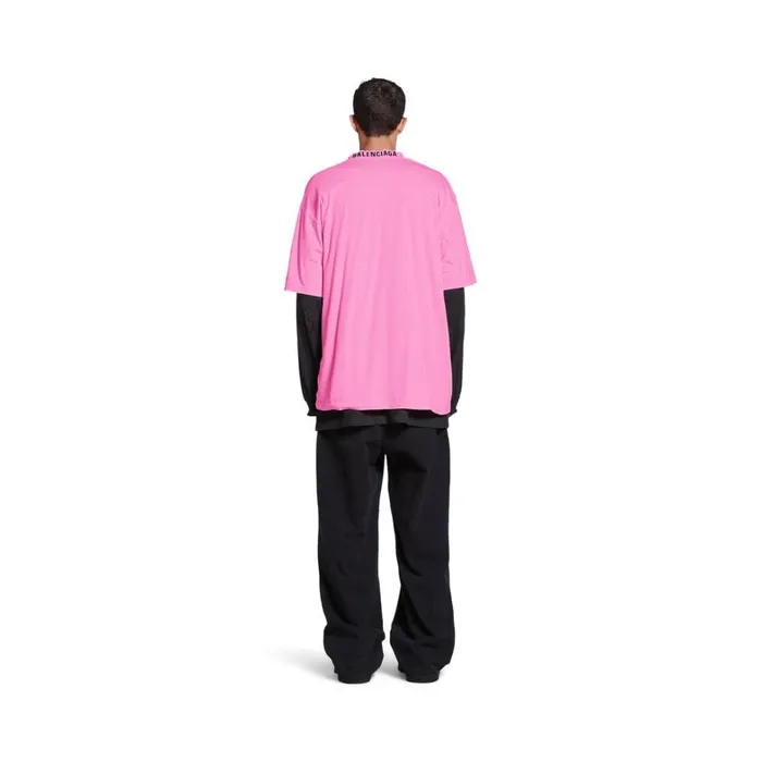 WomenMen Tshirts Balenciaga Balenciaga Tshirt Medium Fit In Pinkblack