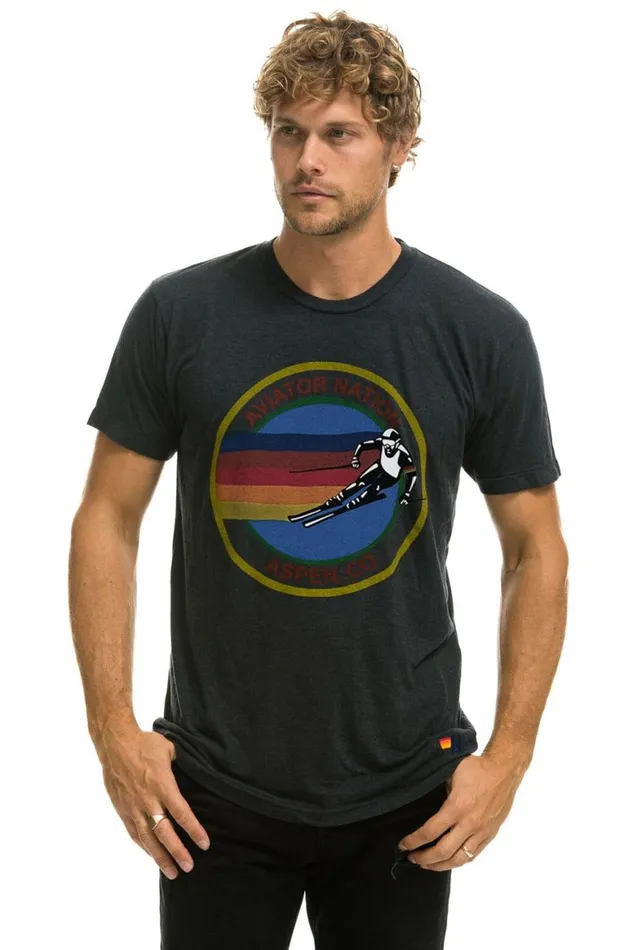 WomenMen Tees Aviator Nation Aspen Tee 8211 Charcoal