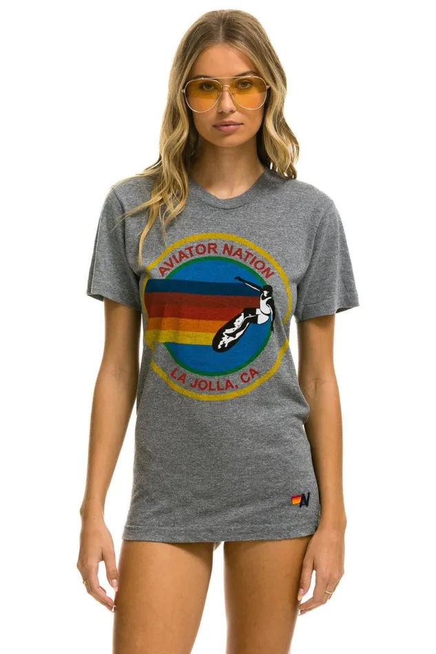 WomenMen Tees Aviator Nation La Jolla Tee 8211 Heather Grey
