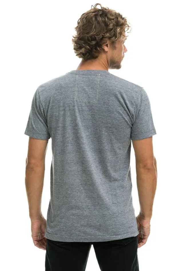 WomenMen Tees Aviator Nation Smiley 2 Crew Tee 8211 Heather Grey