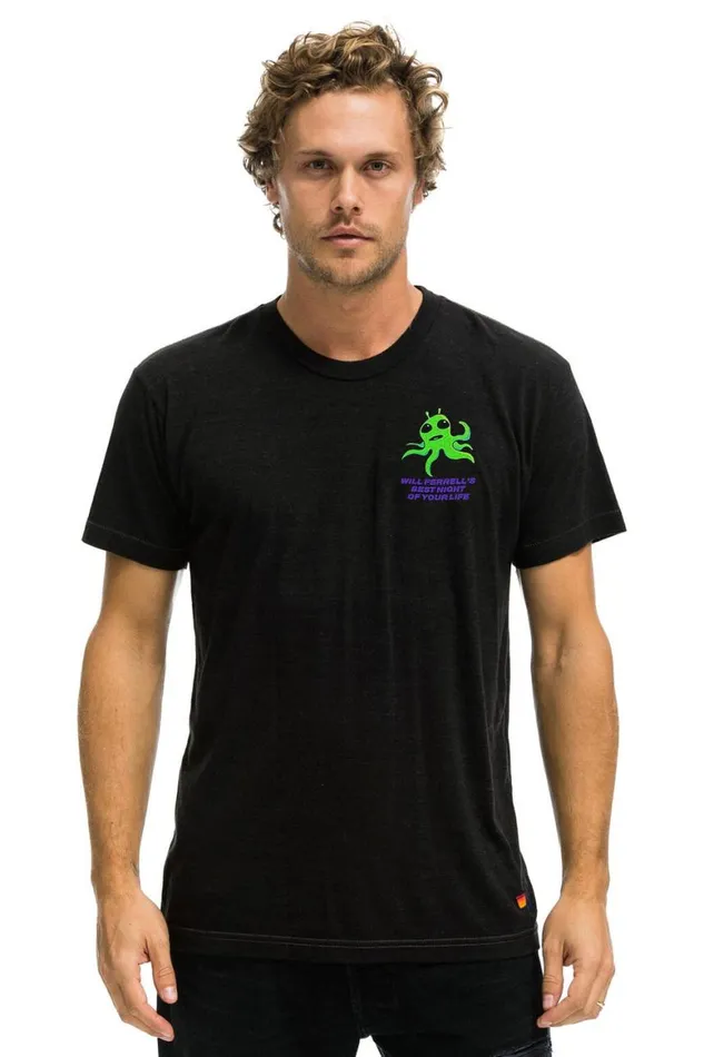 WomenMen Tees Aviator Nation Will Ferrell 2023 Crew Tee 8211 Black