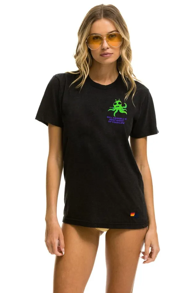 WomenMen Tees Aviator Nation Will Ferrell 2023 Crew Tee 8211 Black