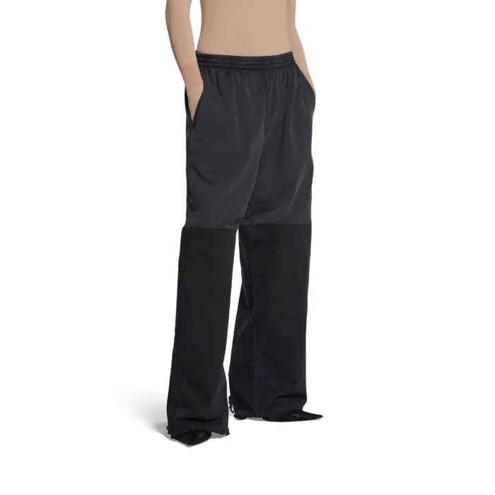 WomenMen Trousers Balenciaga Patched Sweatpants In Black