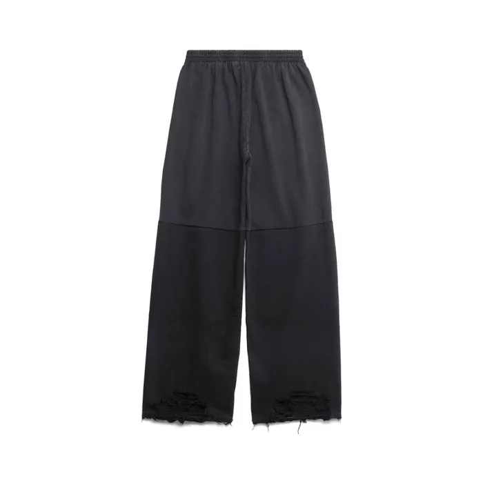 WomenMen Trousers Balenciaga Patched Sweatpants In Black