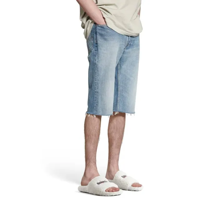 WomenMen Trousers Balenciaga Slim Shorts In Blue