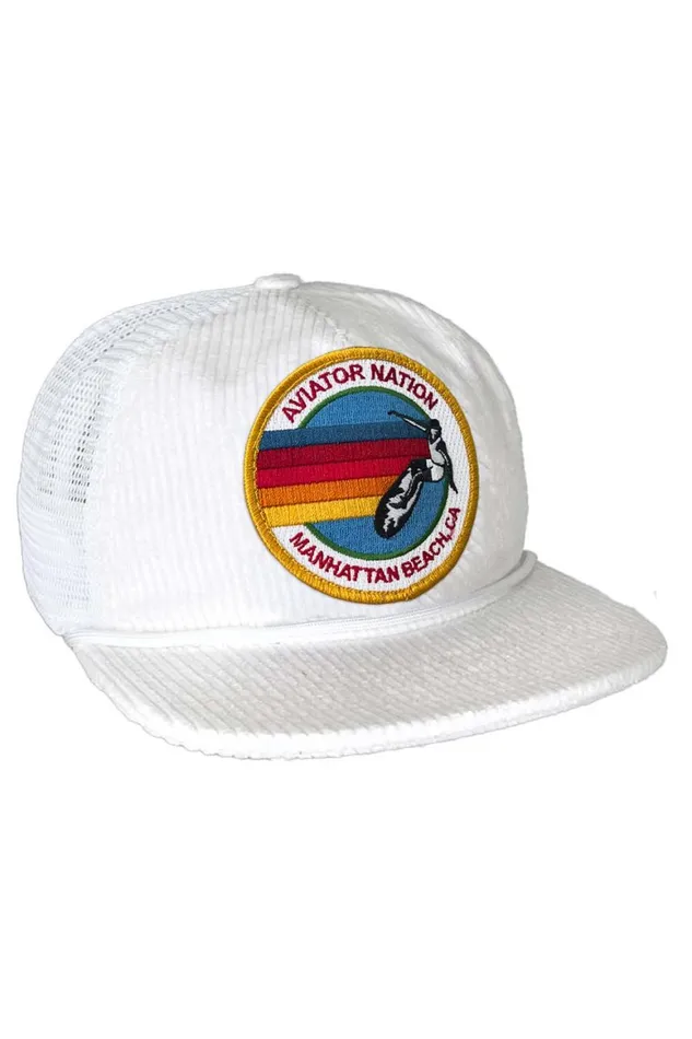 WomenMen Trucker Hats Aviator Nation Signature Manhattan Beach 8211 Vintage Corduroy Mesh Trucker