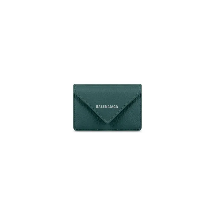 WomenMen Wallets Balenciaga Papier Mini Wallet In Green
