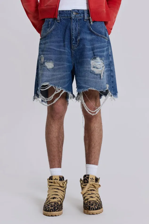 Women Mid Blue Revenge Jorts Jaded London Jeans