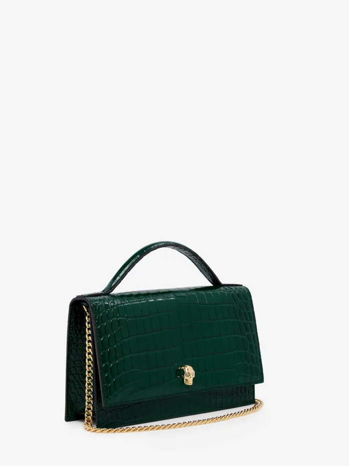 Women Mini Bags Alexander McQueen Top Handle Skull Bag Emerald