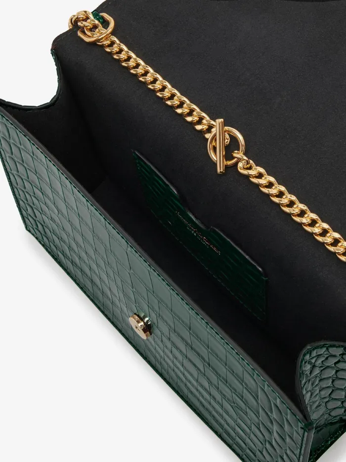 Women Mini Bags Alexander McQueen Top Handle Skull Bag Emerald