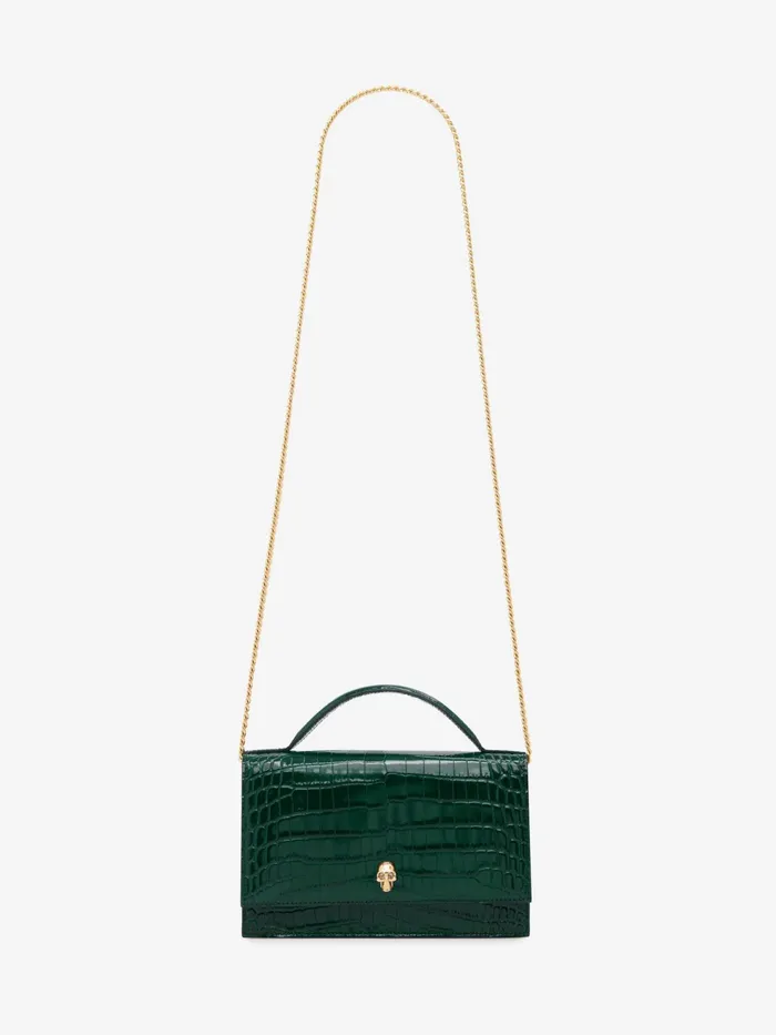 Women Mini Bags Alexander McQueen Top Handle Skull Bag Emerald