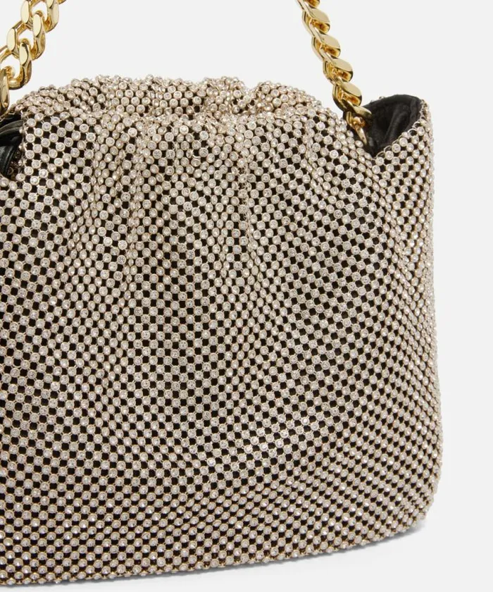 Women Mini Bags Pinko Mini Clutch In Rhinestone Mesh Blackgold Women Mini Bags Pinko Mini Clutch In Rhinestone Mesh Blackgold
