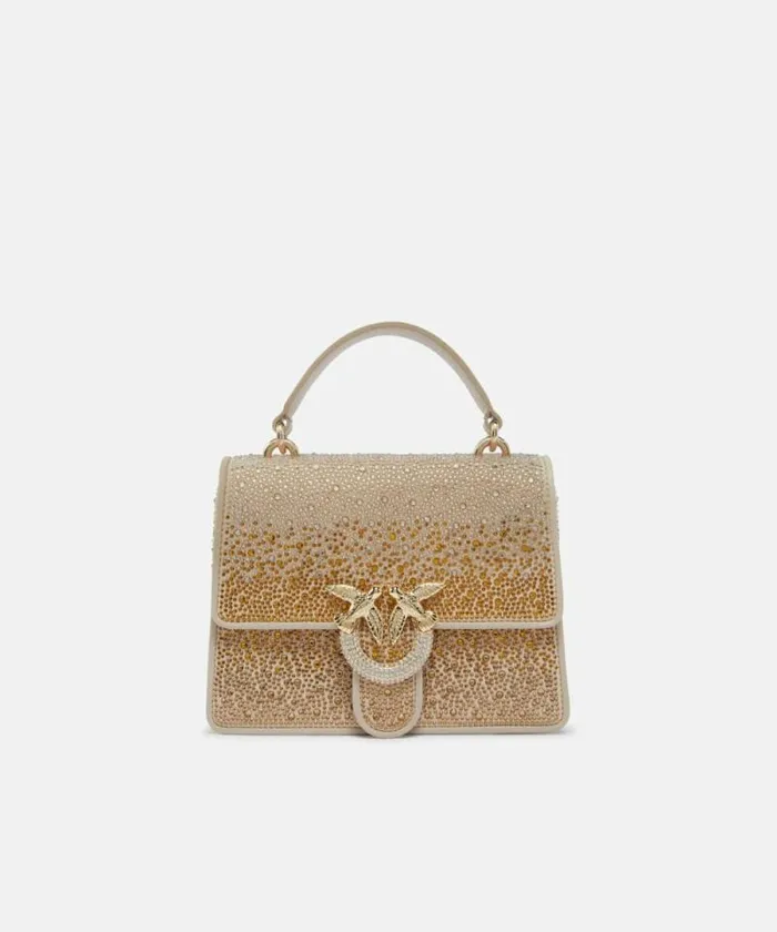 Women Mini Bags Pinko Mini Love Bag Handbag With Gradienteffect Rhinestones Goldshiny Gold Women Mini Bags Pinko Mini Love Bag Handbag With Gradienteffect Rhinestones Goldshiny Gold