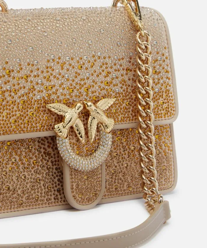 Women Mini Bags Pinko Mini Love Bag Handbag With Gradienteffect Rhinestones Goldshiny Gold Women Mini Bags Pinko Mini Love Bag Handbag With Gradienteffect Rhinestones Goldshiny Gold