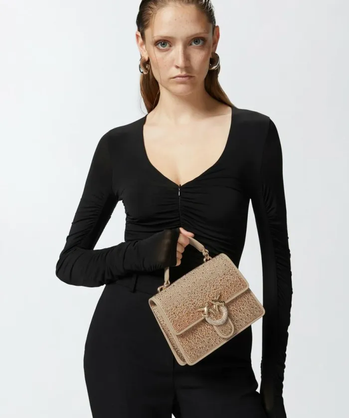 Women Mini Bags Pinko Mini Love Bag Handbag With Gradienteffect Rhinestones Goldshiny Gold Women Mini Bags Pinko Mini Love Bag Handbag With Gradienteffect Rhinestones Goldshiny Gold