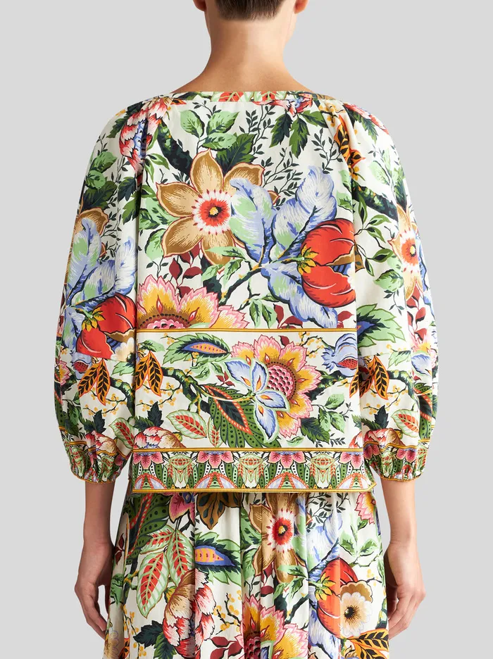 Women Multicoloured Bouquet Blouse Etro Shirts And Blouses